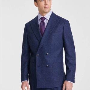 Tommy Hilfiger Mens Modern Fit Wool Double Breasted Suit Jacket Blazer 36R Blue